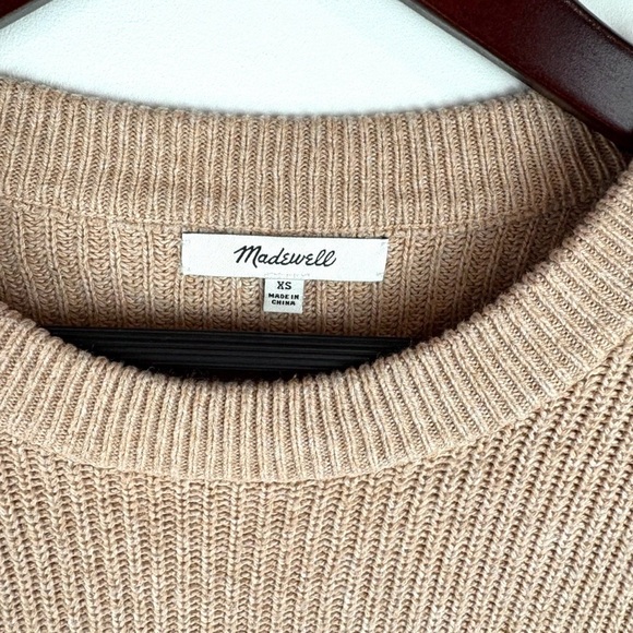 Madewell Women's Patch Pocket Pullover Crewneck Sweater Blush Pink Preppy Sz XS - Picture 2 of 4